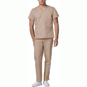 Khaki Scrub Set Unisex Scrubs 2pc Combo